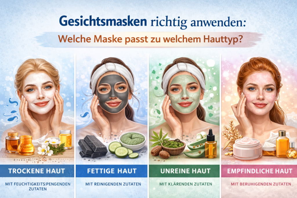 Gesichtsmasken richtig anwenden: Welche Maske passt zu welchem Hauttyp?