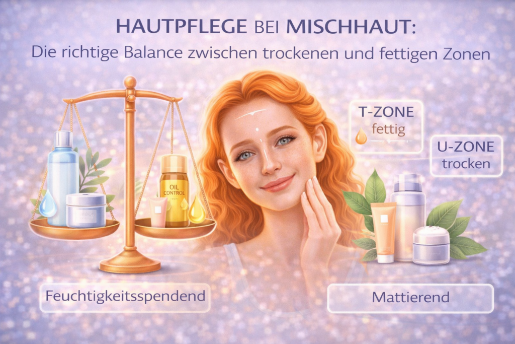 Hautpflege bei Mischhaut: Die richtige Balance zwischen trockenen und fettigen Zonen